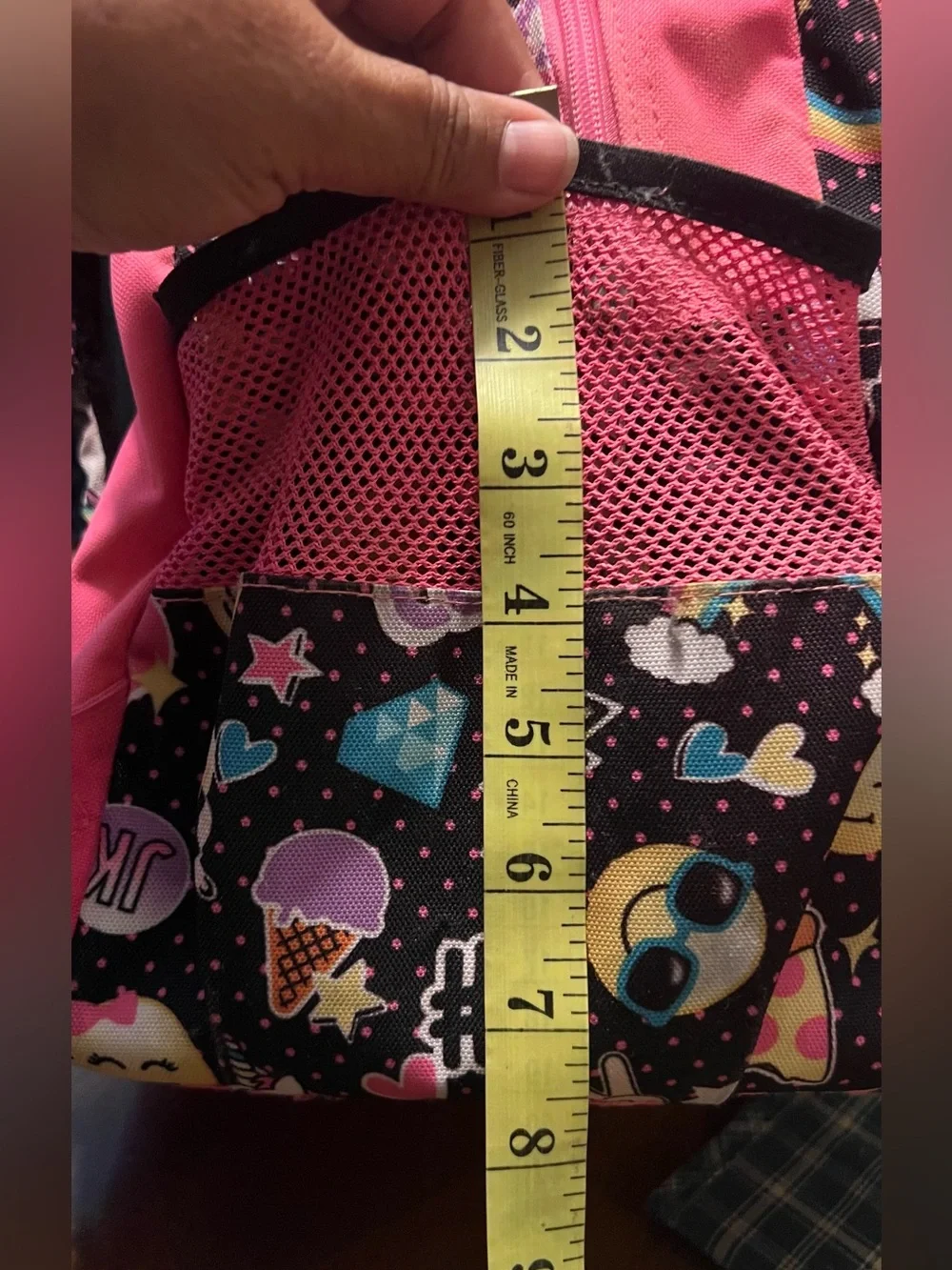 Justice Pink and Gold Emoji Print Kids Backpack